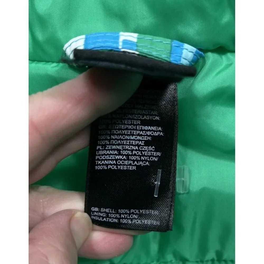 The North Face Jacket Girl Large 14/16 Green Blue Hooded Jacket Parka Winter Ski - Picture 15 of 15